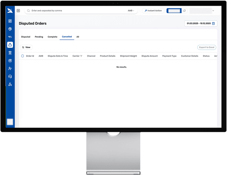 Dispute Rejected By The Courier
